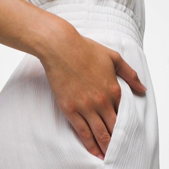 PRANA NWT Fernie Wide Leg Jumpsuit Swim Cover-Up, Size Medium, White - Picture 2 of 12